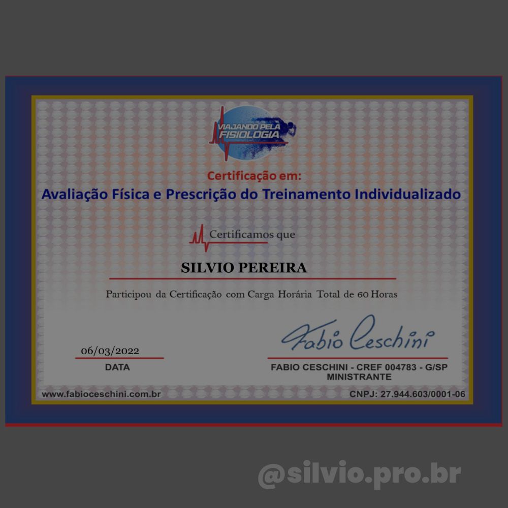 avaliação física - Prof. Silvio Pereira - silvio.pro.br